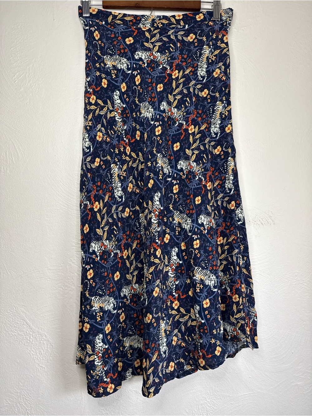 Urban Outfitters Tiger Floral Maxi Skirt Navy Blue Size Small